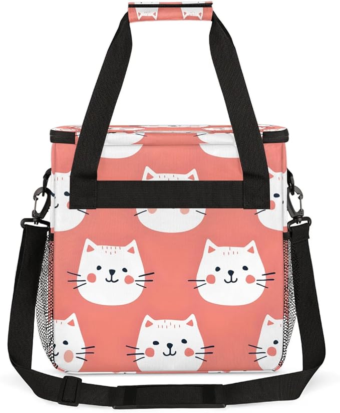 Cute Face Cats Coffee Maker Carrying Bag for Keurig K-Mini or K-Mini Plus Storage Portable Coffee Maker Travel Bag