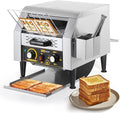Dyna-Living Commercial Conveyor Toaster 300 Slices/Hour Electric Conveyor Belt Toaster for Restaurant 1900W Heavy Duty Stainless Steel Conveyor Toasters for Bun Bagel Bread