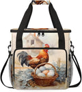 Easter Egg Rooster Coffee Maker Carrying Bag Portable Travel Storage Tote Bag Compatible with K-Mini or K-Mini Plus Single Serve Coffee Brewer Carrying Case with Multiple Pockets &amp Shoulder Stra