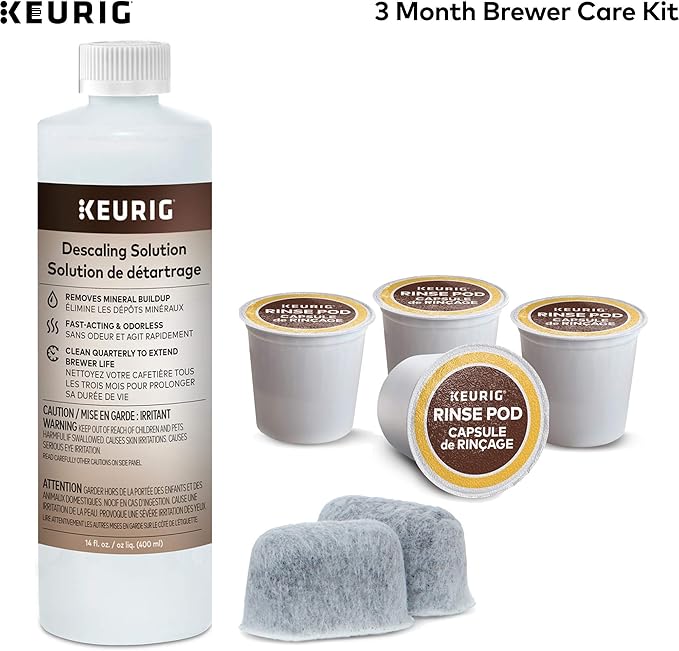 Keurig K-Supreme SMART Single Serve Coffee Maker With WiFi Compatibility 4 Brew Sizes &amp 3-Month Brewer Maintenance Kit Includes Descaling Solution Water Filter Cartridges &amp Rinse Pods 7 Cou