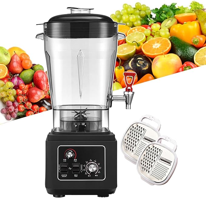 2900w Blender Smoothie Maker Food Processors 45000rpm Soy Milk Machine 11l/15l/19l Electric Ice Blender For Shakes And Smoothies 5mm Silent Insulation Cap (With 2 Graters) 15L