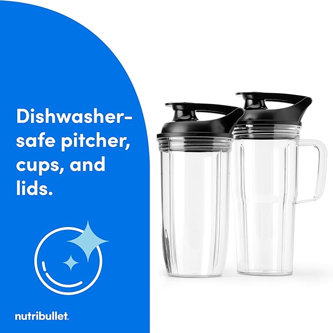 nutribullet® SmartSense Blender Combo 1400W 64oz Pitcher 32oz &amp 24oz Cups 5-Speed Smoothies Ice and Frozen Fruit Nut Milk Soup Matte Black NBF50700AK