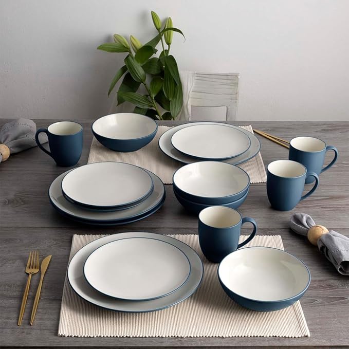 Noritake Colorwave Blue 16-Piece Coupe Set Service for 4 in Blue