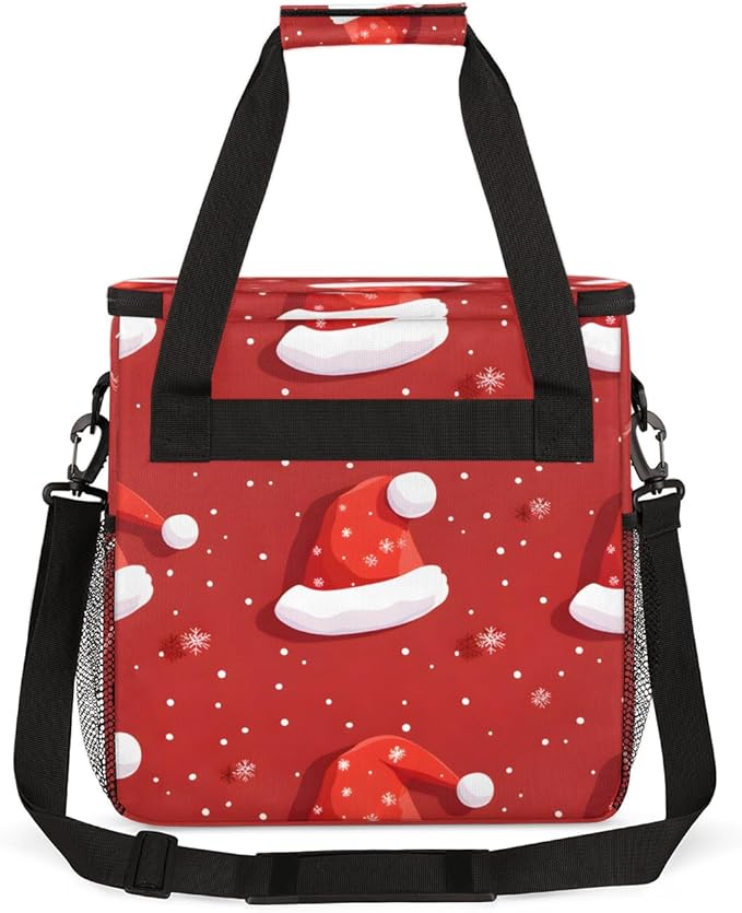 Christmas Hat Coffee Maker Carrying Bag Fantastic Hat Travel Storage Bag Compatible with K-Mini or K-Mini Plus Single Serve Coffee Brewer Carrying Case with Multiple Pockets &amp Shoulder Strap