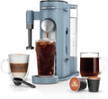 Ninja Pod &amp Grounds Specialty XL Single-Serve Coffee Maker K-Cup Pod Compatible Brews Grounds Compact Design Built-In Milk Frother 68-oz. Reservoir 6oz. Cup-24oz. Mug Sizes Denim Blue PB05