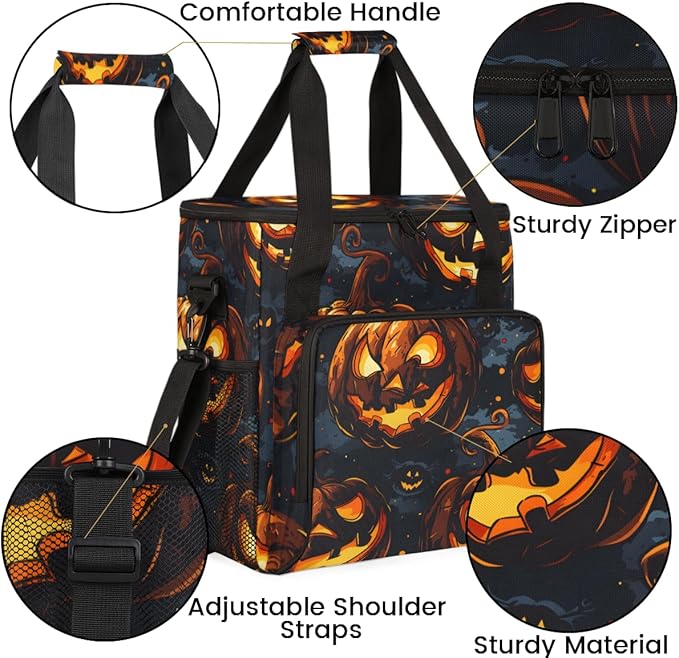 Abstract Pumpkin Coffee Maker Carrying Bag Magical Pumpkin Travel Storage Bag Compatible with K-Mini or K-Mini Plus Single Serve Coffee Brewer Carrying Case with Multiple Pockets &amp Shoulder Stra