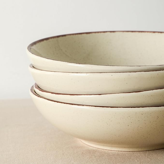Earth and Clay Heath 12-Piece Dinnerware Set Stoneware Plates and Bowls Set Dishwasher and Microwave Safe Dish Set for 4 Coffee