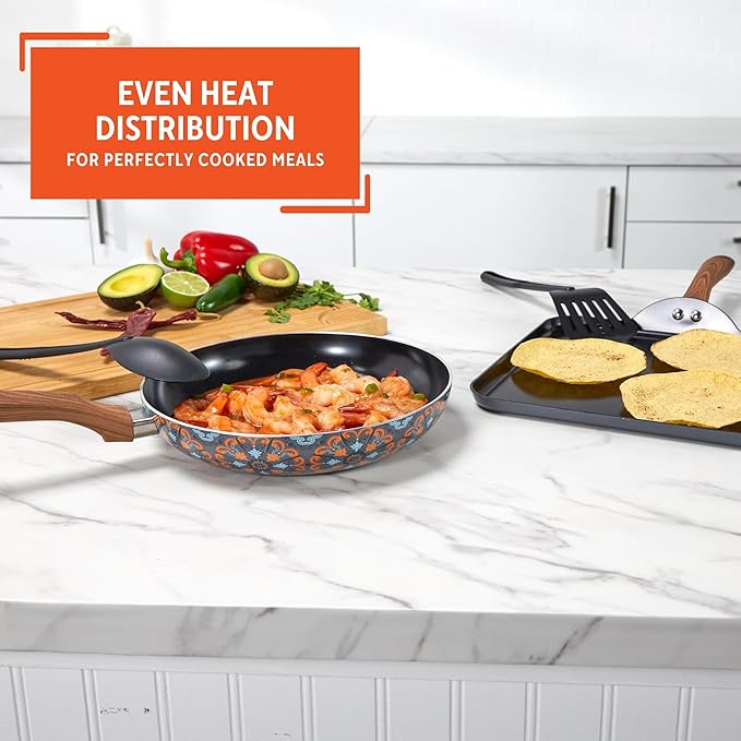 IMUSA Nonstick Ceramic Cookware Set 4-Piece 10.5in/10in with Soft-Touch Handles Aluminum Black