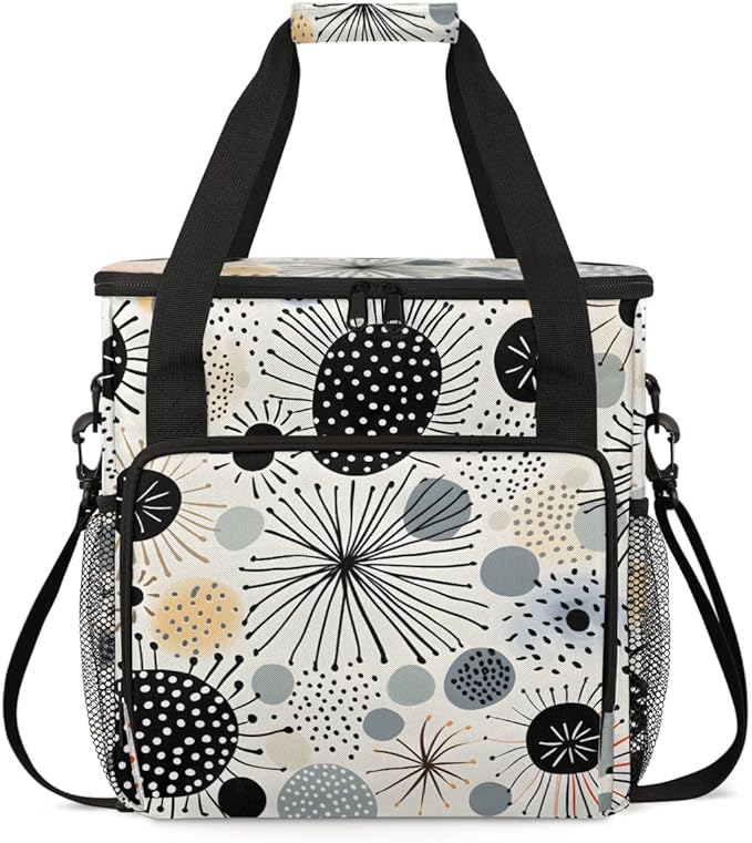 Watercolor Dandelion Coffee Maker Carrying Bag Retro Dandelion Travel Storage Bag Compatible with K-Mini or K-Mini Plus Single Serve Coffee Brewer Carrying Case with Pockets &amp Shoulder Strap
