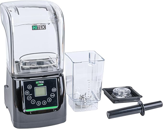 Restaurantware-Hi Tek 3 HP Commercial Blender 1 Variable Speed Heavy-Duty Blender - 48-Ounce Tritan Jar Sound Enclosure White Plastic Industrial Programmable Touchpad