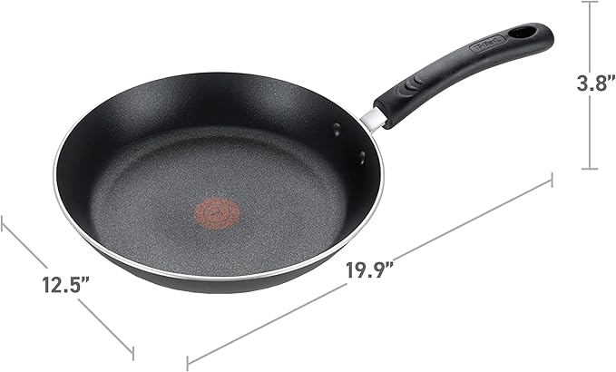 T-Fal Experience Nonstick Fry Pan 12.5 Inch Induction Oven Broiler Safe 400F Non Stick Frying Pan Skillet Kitchen Egg Pan Omelet Pan Cookware Pots and Pans Home Dishwasher Safe Black