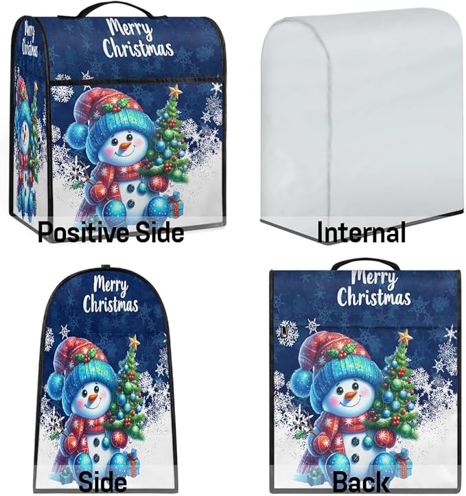 cfpolar Kitchen Aid Mixer Cover Compatible with 6-8 Quarts Christmas Tree Cute Snowman Stand Mixer Cover Kitchen Aid Mixers Accessories Appliance Organizer Bag Dust Covers with Zipper Pocket