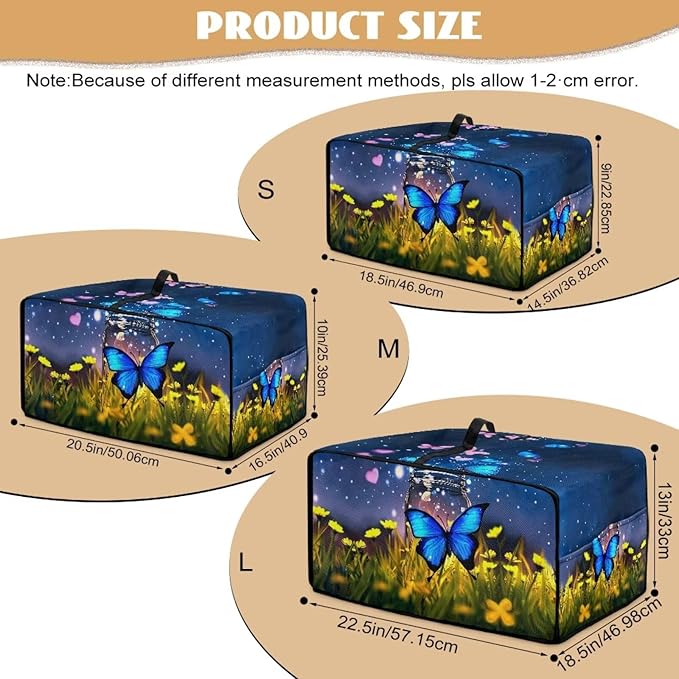 Doojoayie Butterfly Toaster Cover Dust-Proof Small Appliance Covers 6 Slice Stain Resistant Bread Machine Cover Polyester Fabric Kitchen Appliance Dustproof Protector