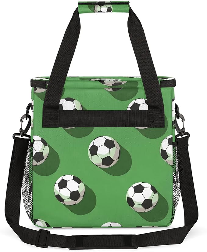 Soccer Ball Travel Coffee Maker Carrying Bag Large Organizer Storage Tote Bag Insulated Reusable Cooler Grocery Bags