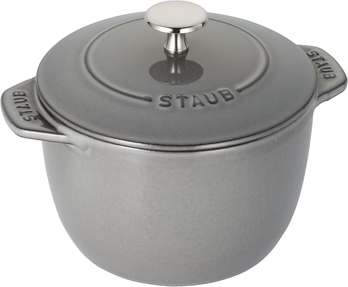 staub La Cocotte de GOHAN 40509-703 La Cocotte de Gohan Gray M 6.3 inches (16 cm) Rice Pot 2 Pieces Paint Cast Iron Pot Induction Compatible Rice Cooker