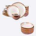 LERATIO Ceramic Dinnerware Sets for 8with pasta bowlsHandmade Reactive Glaze Dishes SetChip Resistant and Scratch Resistant | Oven&ampDishwasher &amp Microwave Safe-Blue(30PCS)