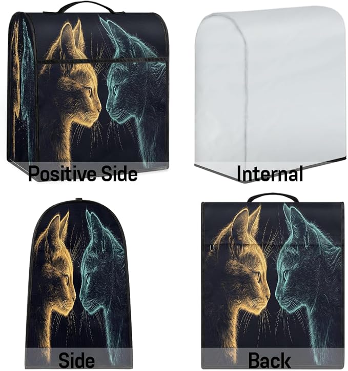 cfpolar Kitchen Aid Mixer Cover Compatible with 6-8 Quarts Cute Golden Cat Blue Kitten Stand Mixer Cover Kitchen Aid Mixers Accessories Appliance Organizer Bag Dust Covers with Zipper Pocket