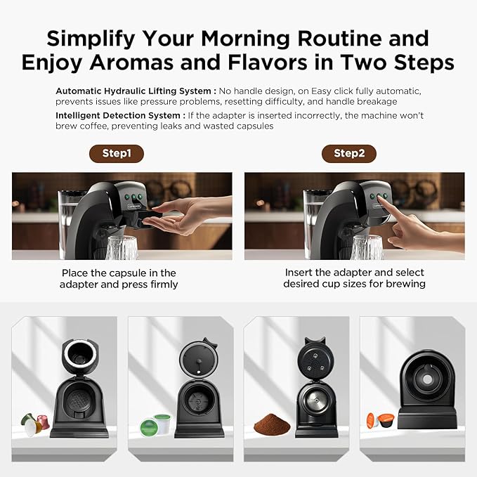 Warriors1 Single Serve Coffee Maker for Keurig K Cup Espresso Machine for Nespresso Original Dolce Gusto Pods Ground Coffee Cappuccino &amp Latte Coffee Machine 20 Bar Espresso Maker 3 Brew Siz