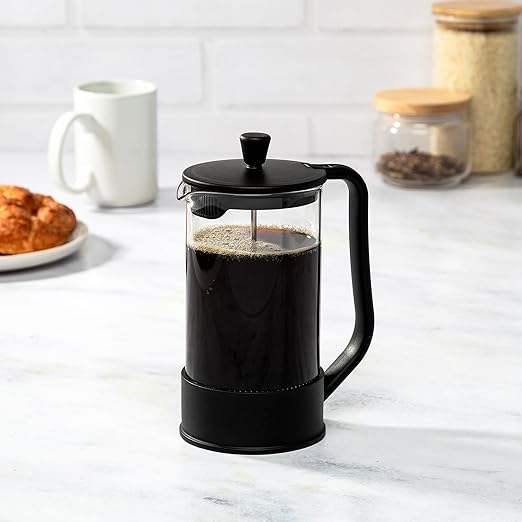 Primula French Press Coffee Maker Heat Resistant Borosilicate Glass with Stainless Steel Filters 8 Cup 34 oz Black