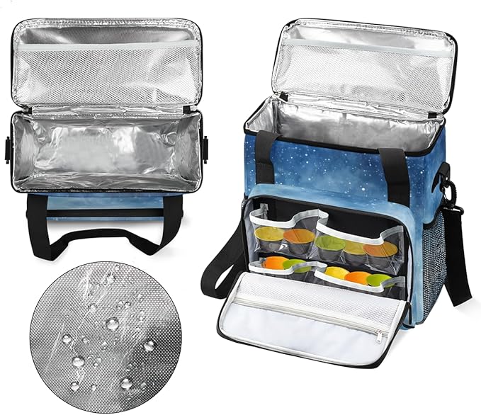 Blue Sequin Glitter Coffee Maker Carrying Bag Portable Travel Storage Tote Bag Compatible with K-Mini or K-Mini Plus Single Serve Coffee Brewer Carrying Case with Multiple Pockets &amp Shoulder Str