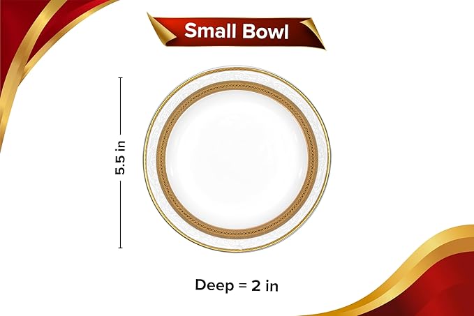 40 Piece Luxurious Dinnerware Sets for 8 – Includes Plates Mugs Bowls – White and Gold Rope Design Dish Set for Kitchen Table Everyday Dining or Formal Use (Rope Gold)