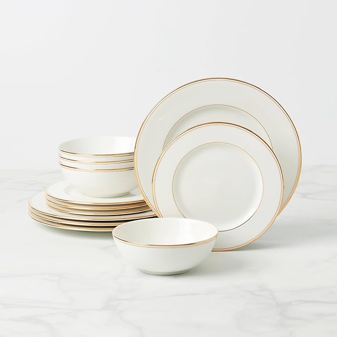 Lenox 895706 Federal Gold 12-Piece Dinnerware Set Service for 4