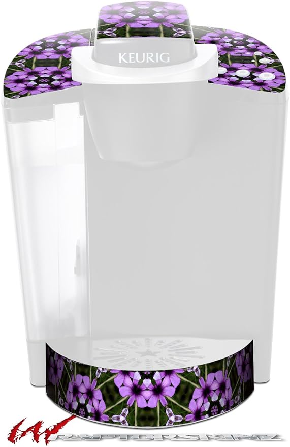 Decal Style Vinyl Skin compatible with Keurig K40 Elite Coffee Makers Floral Pattern Purple (COFFEE MAKER NOT INCLUDED)