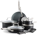 GreenPan 12 Piece Nonstick Swift Cookware Set Ceramic PFAS-Free Pots &amp Pans with Lids Dishwasher &amp Oven/Broiler Safe to 600F Kitchen Cooking Set Sauce Saute Stock Frying Pans Gray