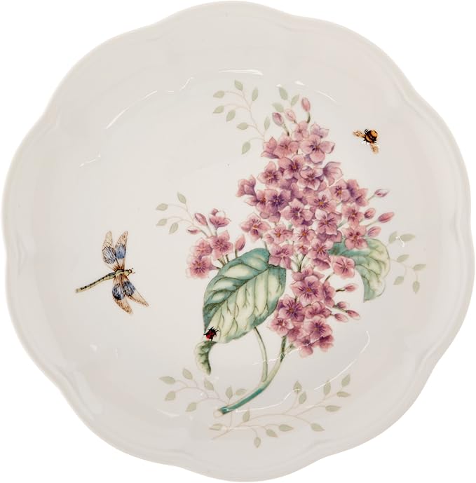 Lenox Dinnerware Set Butterfly Meadow 18-Piece Set Service For 6 White Porcelain Butterfly And Flower Designs Plates And Bowls Sets Dishwasher Safe Home &amp Kitchen (18 Pieces Assorted)
