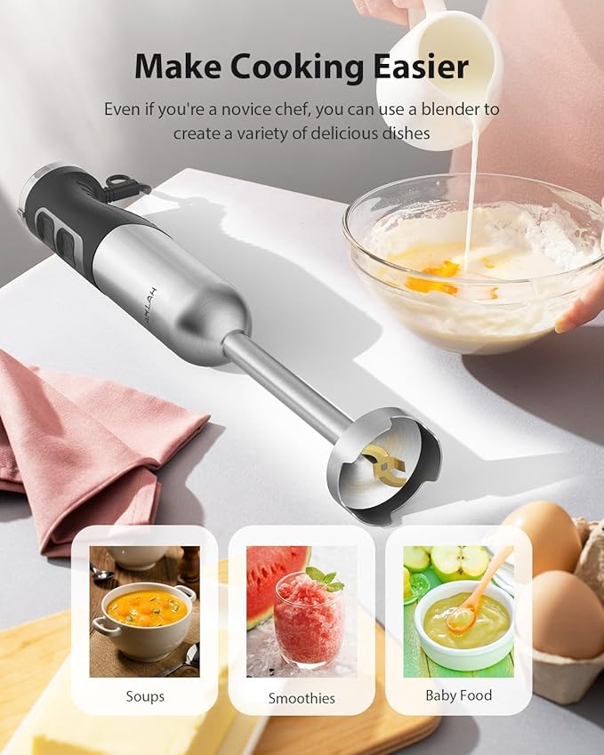 1000W Powerful Immersion Blender Handheld 2025 New Update Hand Blender with 25-Speed and Heavy-Duty Copper Motor