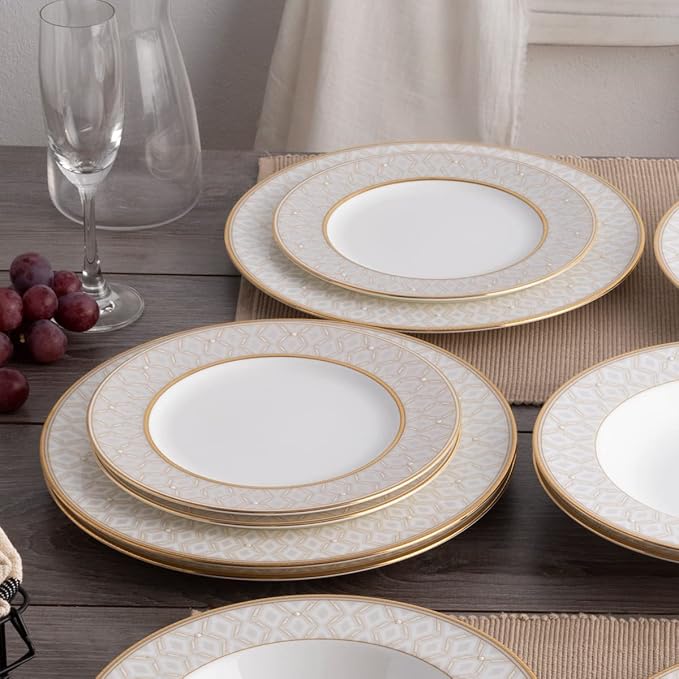 Noritake Noble Pearl 12-Piece Dinnerware Set Service for 4