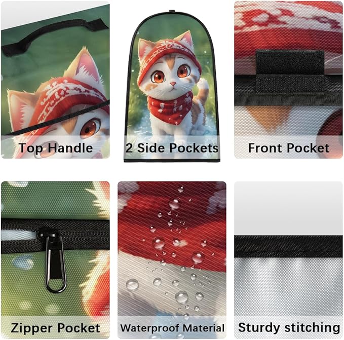 Kitchen Aid Mixer Cover Animal Cute Cat Stand Mixer Cover Compatible with 6-8 Quarts Stand Mixers Dust Covers with Zipper Pocket Foldable Washable Kitchen Aid Organizer Bag