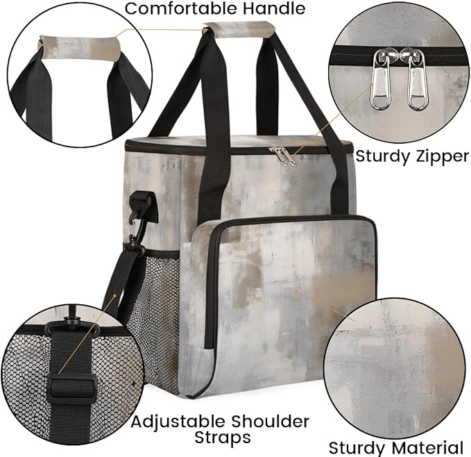 Coffee Maker Carrying Bag Grey Brown Single Cup Coffee Maker Travel Bag Compatible with Keurig K-Mini or K-Mini Plus Portable Storage Bag with Shoulder StrapAZ-191