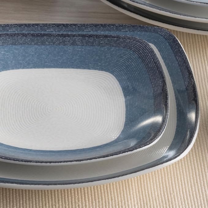 Noritake Colorscapes Layers Navy 12-Piece Square Dinnerware Set Service for 4
