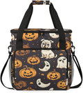 Retro Pumpkin Coffee Maker Carrying Bag Bright Pumpkin Travel Storage Bag Compatible with K-Mini or K-Mini Plus Single Serve Coffee Brewer Carrying Case with Multiple Pockets &amp Shoulder Strap