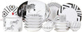 Fine Bone China Dinnerware SetPorcelain&ampCeramic Dinnerware SetsBone Stoneware &amp Ceramic Cookware Tableware Set Includes Dinner Plates|Spoons|Pasta Bowls|Soup Pot|Chopsticks (29PCS * 6-Person