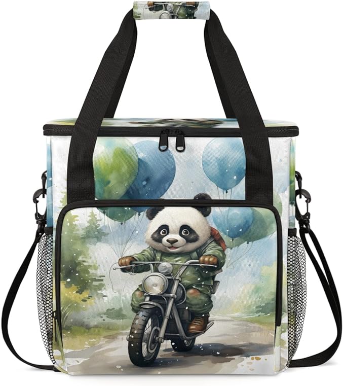 Panda Coffee Maker Carrying Bag Motor Balloon Portable Travel Storage Tote Bag Compatible with K-Mini or K-Mini Plus Single Serve Coffee Brewer Carrying Case with Multiple Pockets &amp Shoulder Str