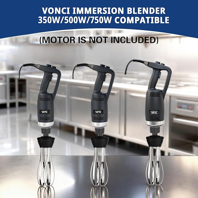 VONCI 10inch Detachable Whisk Attachment. 350W 500W &amp 750W Commercial Immersion Blender Compatible.
