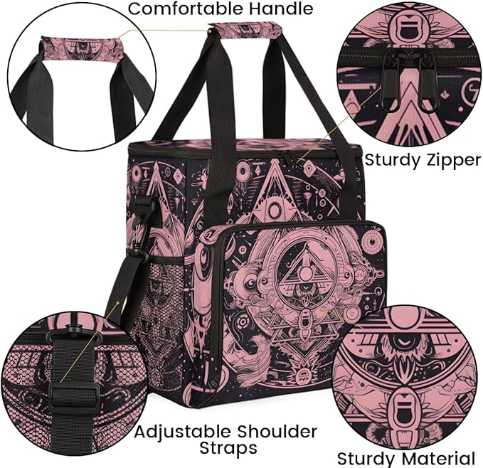 Magic Circle Coffee Maker Carrying Bag Sacred Geometry Travel Storage Bag Compatible with K-Mini or K-Mini Plus Single Serve Coffee Brewer Carrying Case with Multiple Pockets &amp Shoulder Strap