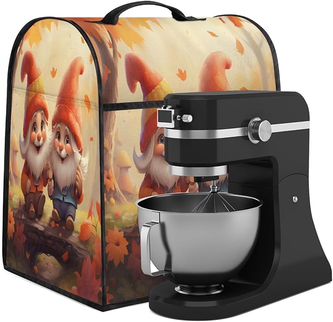 cfpolar Kitchen Aid Mixer Cover Compatible with 6-8 Quarts Dwarf Maple Leaves Autumn Stand Mixer Cover Kitchen Aid Mixers Accessories Appliance Organizer Bag Dust Covers with Zipper Pocket