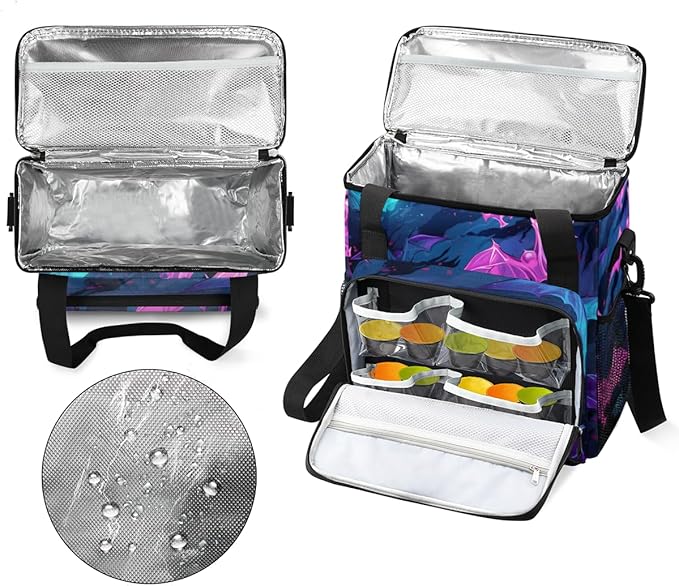 Gothic Bat Coffee Maker Carrying Bag Glitter Bat Travel Storage Bag Compatible with K-Mini or K-Mini Plus Single Serve Coffee Brewer Carrying Case with Multiple Pockets &amp Shoulder Strap