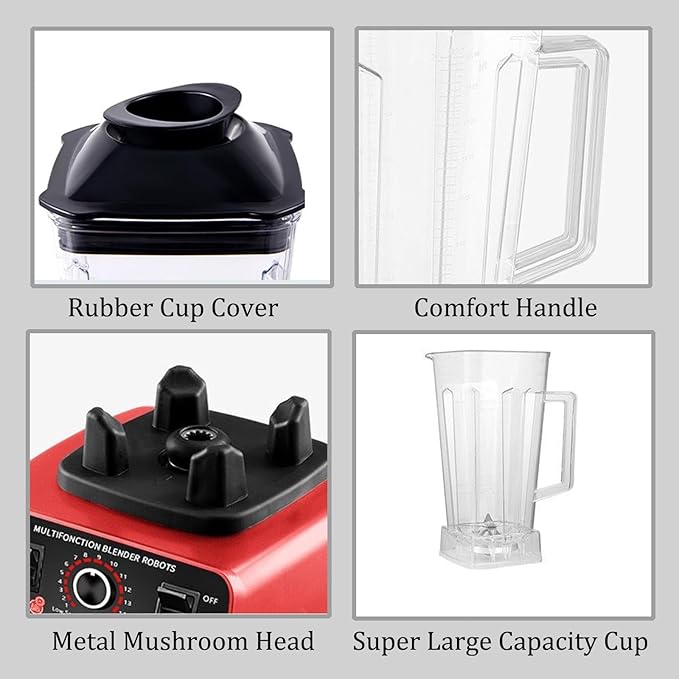 800 W Home and Commercial BlenderProfessional High Speed Countertop BlenderBlender for KitchenLarge CapacityVersatilefor Kitchens Beverage Shops