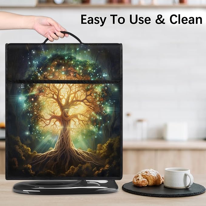cfpolar Kitchen Aid Mixer Cover Compatible with 6-8 Quarts Tree Of Life Green Stand Mixer Cover Kitchen Aid Mixers Accessories Appliance Organizer Bag Dust Covers with Zipper Pocket
