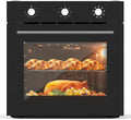24 Built-in Electric Oven - 2.5 CF Convection 3000W Power 240V 8 Cooking Modes Stainless Steel Finish Mechanical Controls Transparent Window Black Design