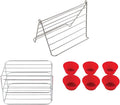 NUWAVE 6 QT Air Fryer Accessories 6 Silicone Egg Liners a Stainless Steel Toaster Rack and a Stainless Steel Bacon Rack (Breakfast Kit)