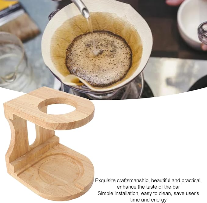 Wood Pour Over Coffee Stand Multifunction Pour Over Coffee Dripper Stand Coffee Maker Station Pour Over Coffee Holder for Coffee Beer Drink Maker (C)