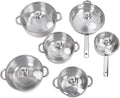 Heavy Duty Stainless Steel Cookware Set Efficient Heat Distribution Kitchen Pots and Pans Set with Lids for Professional Cooking 6 Pcs