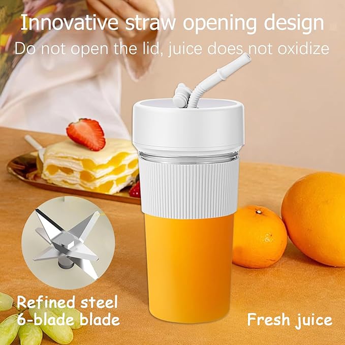 Small Portable Blender With Straw Electric Juicer Fruit Mixers Rechargeable Blender Small Juicer For Indoor Outdoor Portable Electric Juicer