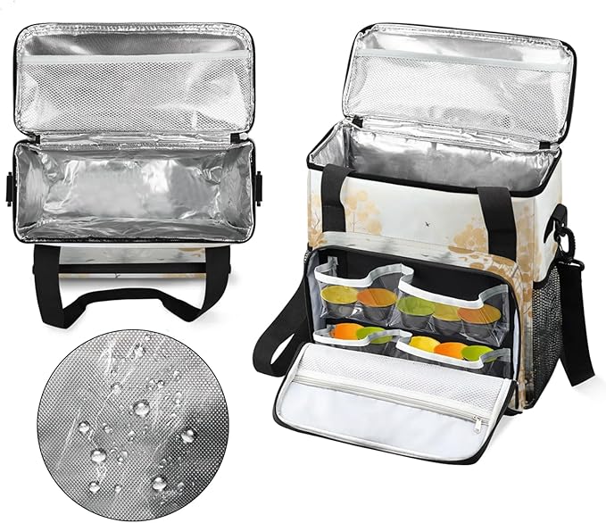 Trees Abstract Coffee Maker Travel Bag for Keurig K-Mini/K-Mini Plus Insulated Waterproof Tote with Pockets for K-Cup Portable Single-Serve Brewer Case