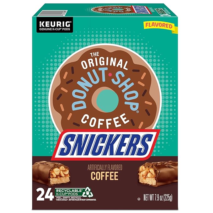 The Original Donut Shop Snickers Coffee Keurig Single Serve K-Cup Pods Flavored Coffee 96 Count (4 Packs of 24)